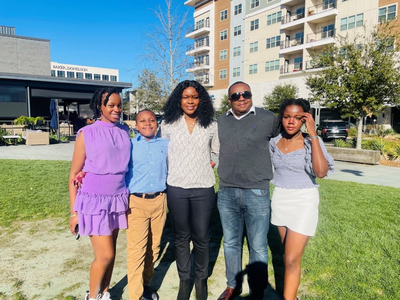 Dr. Maureen Offiah, center, pictured with her family.